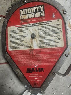 Miller MightyLite Self-Retracting Lifeline with Beamer 2000 Anchor klein and miller belts and harnesses