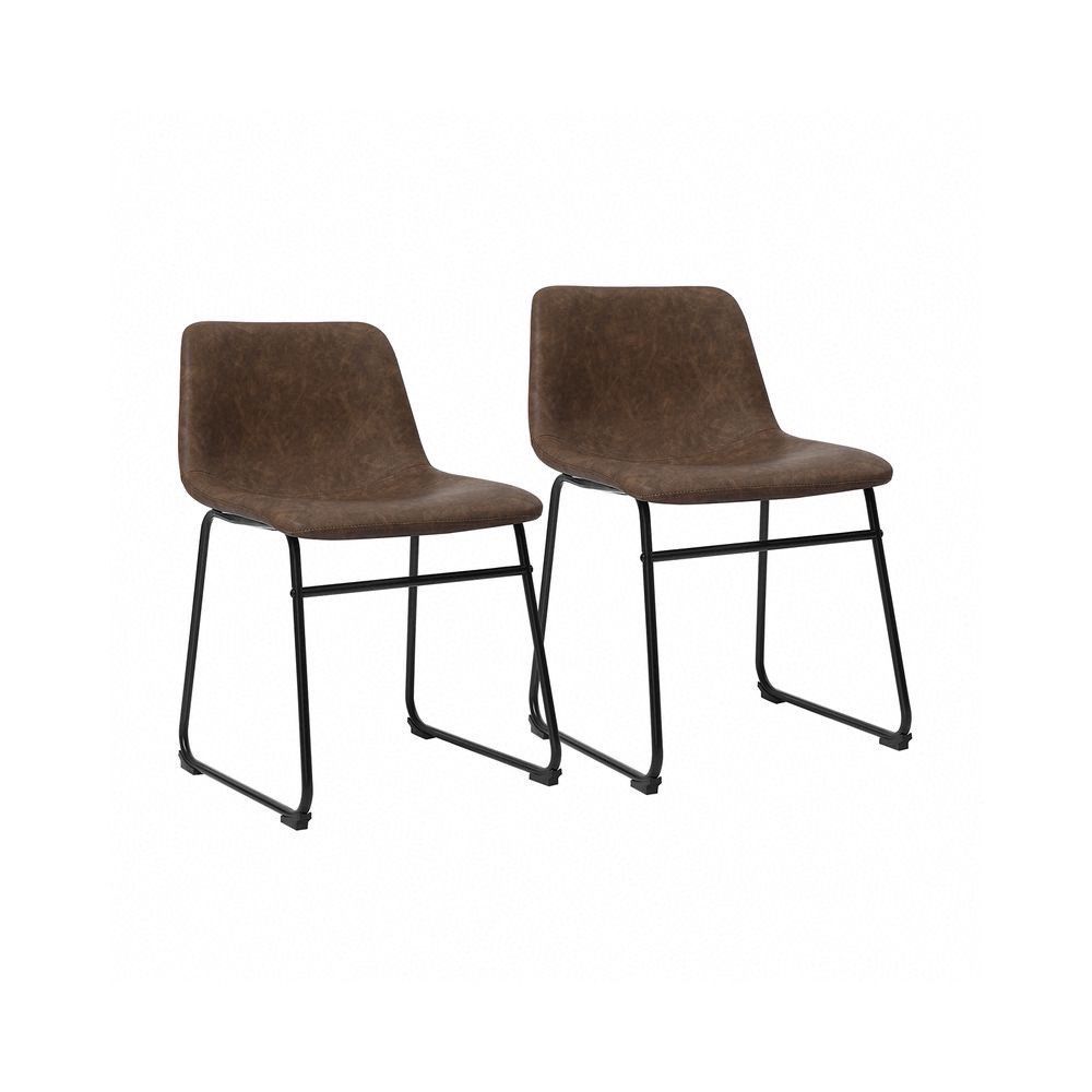 Set of 2 Kitchen Chairs with Backrest