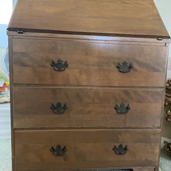 Antique Secretary Desk With 3 Big Drawers