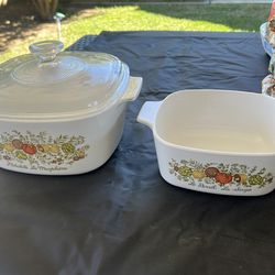 Corningware casserole dish.