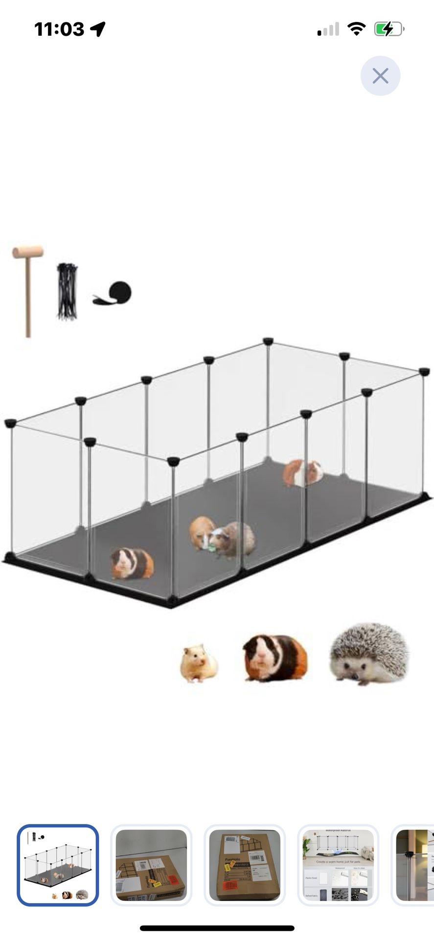 “New”Small Animal Playpen(49 X 25 X16)waterproof Mat”12 Panel”(indoor/outdoor)hamster,gerbil Etc(retail$59)
