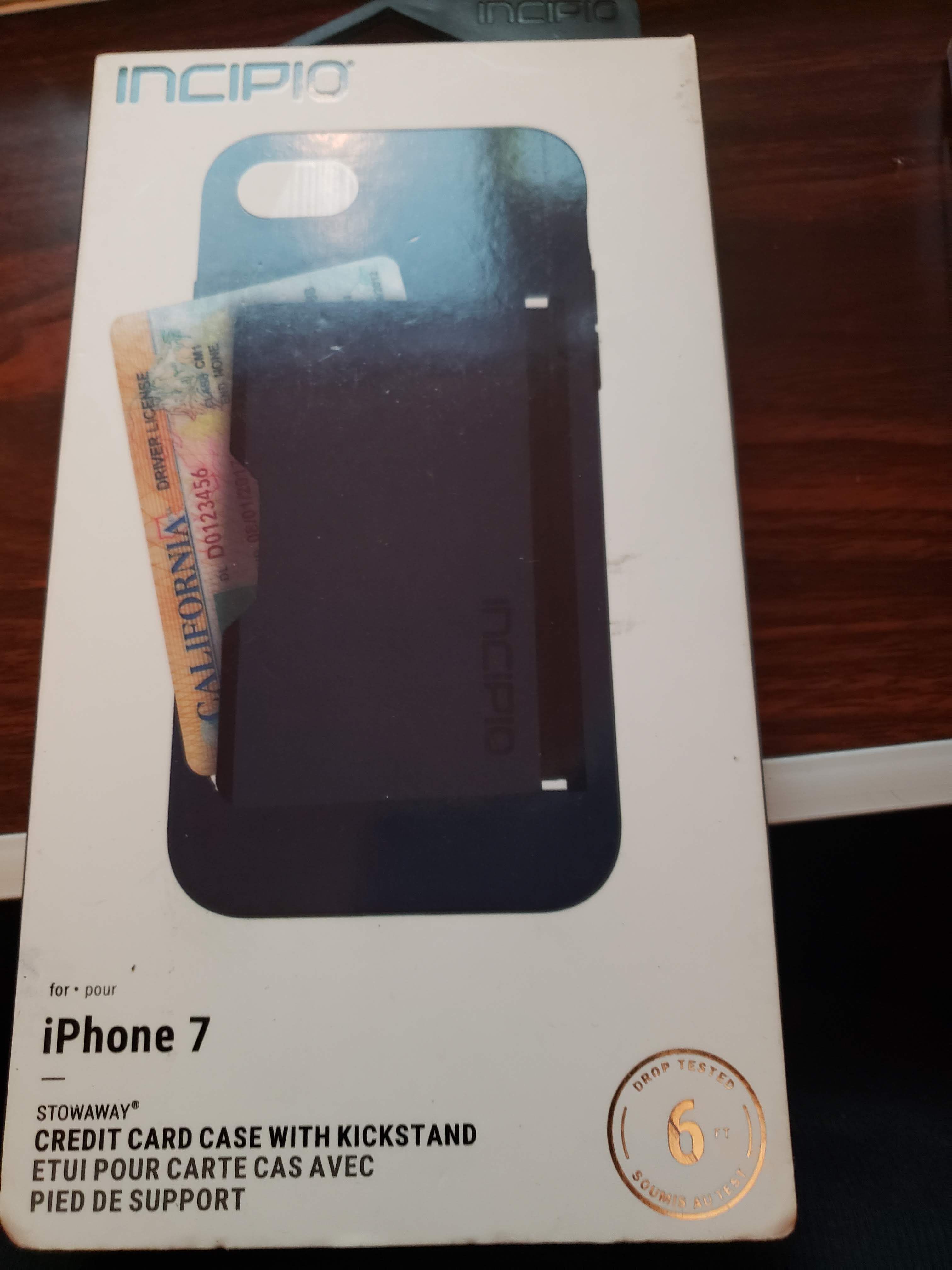 iPhone 7 & 8 credit card with kickstand phone case Navy