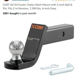 Curt Trailer Hitch Mount 2in Ball Receiver 7,500 Lbs 4in Drop