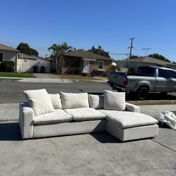 Beige Sectional Cloud Couch Sofa
