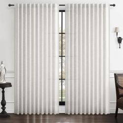  70 Inches Extra Wide Traverse Sheer Curtains 