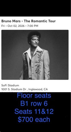 Bruno Mars SoFi Tix