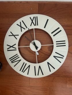 White Roman Numeral Wall Clock