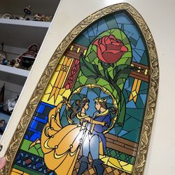 Beauty and the beast stain glass