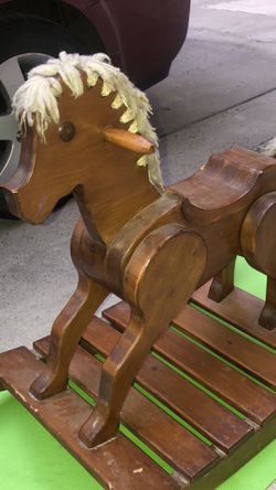 Kids Wooden Rocking Horse Chair Ride Toy