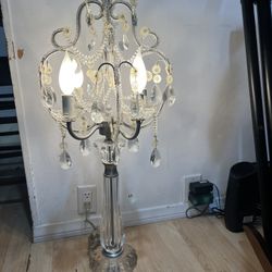 Chandelier Table Lamp Acrylic Prism 33” Tall 