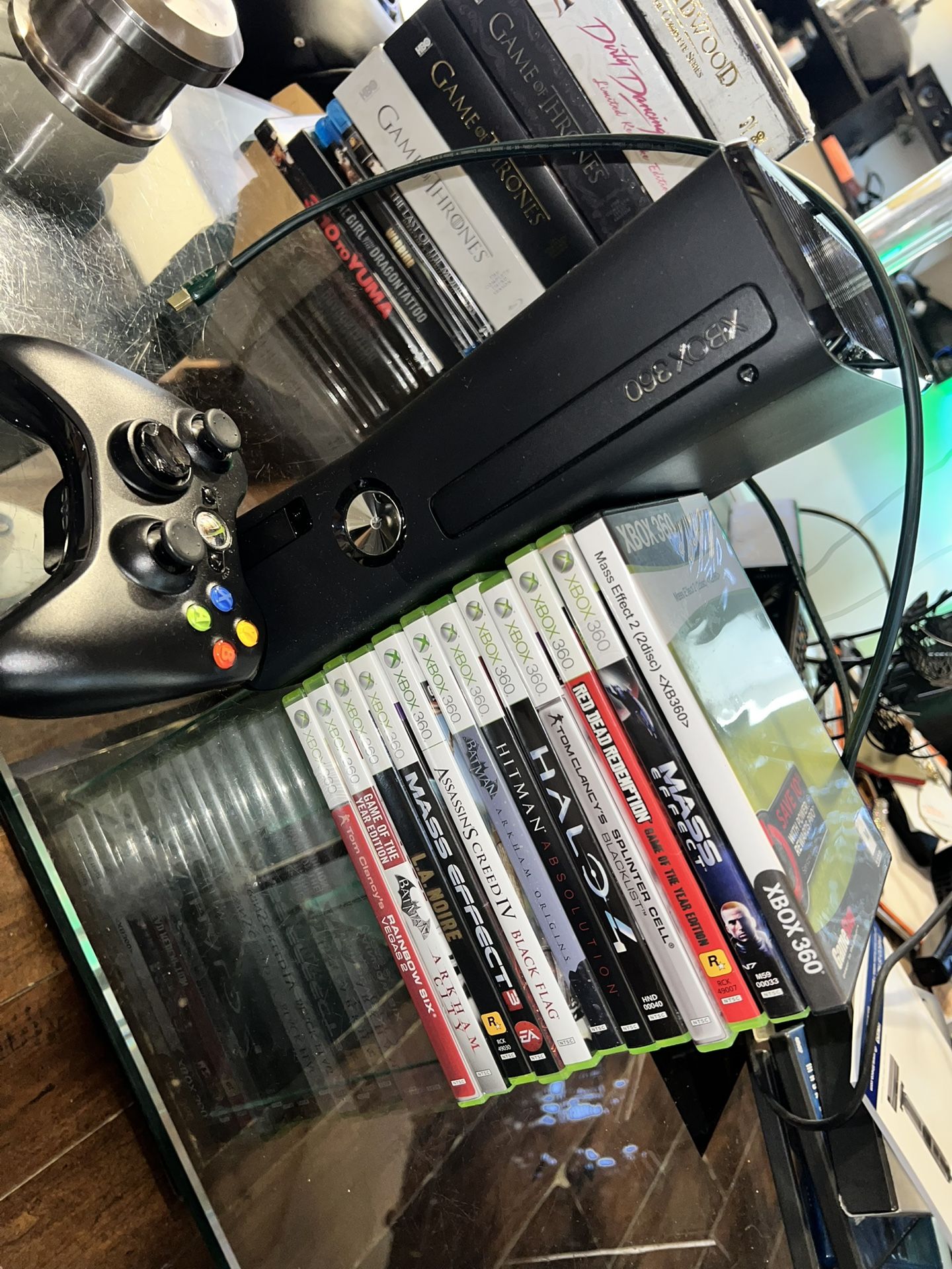 XBox360 Console plus 12 Games, One Controller
