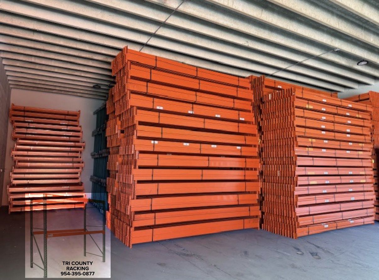 8’& 12’ Beams Industrial Teardrop Pallet Racking Beams Uprights Wire Decks 