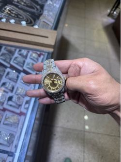 Rolex sky dweller two tone champagne Baguette with box 18k and steel