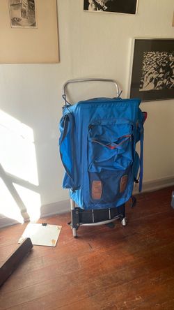 Large Blue Hiking Backpack with Frame