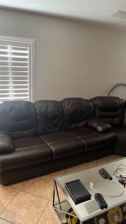 Couch , Brown leather