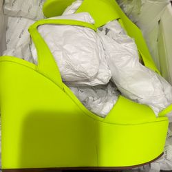 Brand new neon wedges