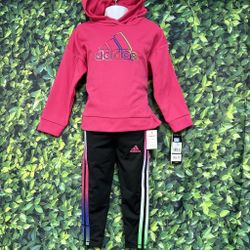Adidas Toddler Girls Pink Hoodie Sweatshirt & Legging Size 3T