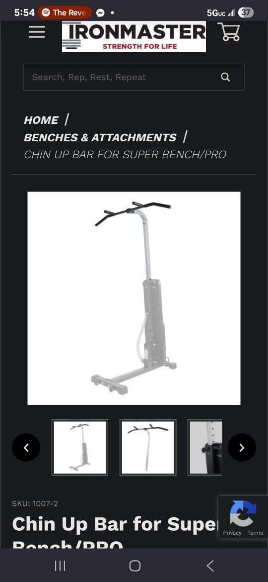 Ironmaster Superbench Pull-up/ Chin-up Bar Attachment--