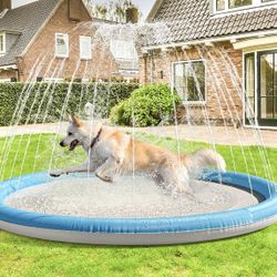 NEW Dog Splash Pad, Kids Splash Sprinkler Pad    Pool - Size Large 59” !