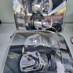 07-13 Chevrolet Silverado Headlights Luces Micas Calaveras Faros Faroles Focos Chevy Headlamps 