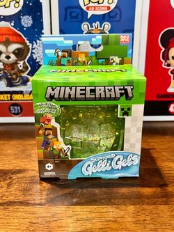 Authentic Minecraft Sugar Squishy Green Creeper Glitter Squeeze Gelli Gel RARE