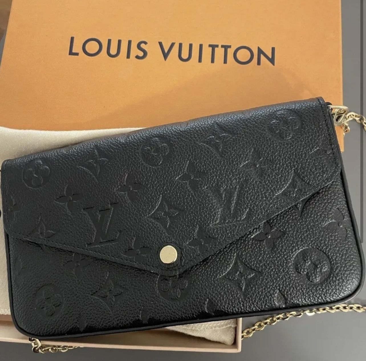 Louis Vuitton Black Monogram Empreinte Pochette Felicie Shoulder