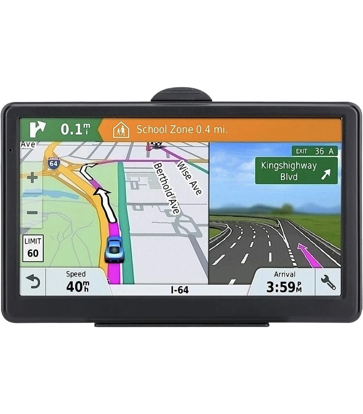 2025 Navigation System 9 Inch Touchscreen Navigator with US/CA/MX Maps Lifetime Free Map Updates Voice Broadcast Speed Camera Warning Vehicle GPS