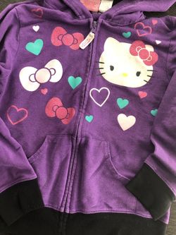 Girls zip up hooded Hello kitty sweatshirt 7/8