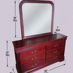 6-Drawer Dresser with Mirror 