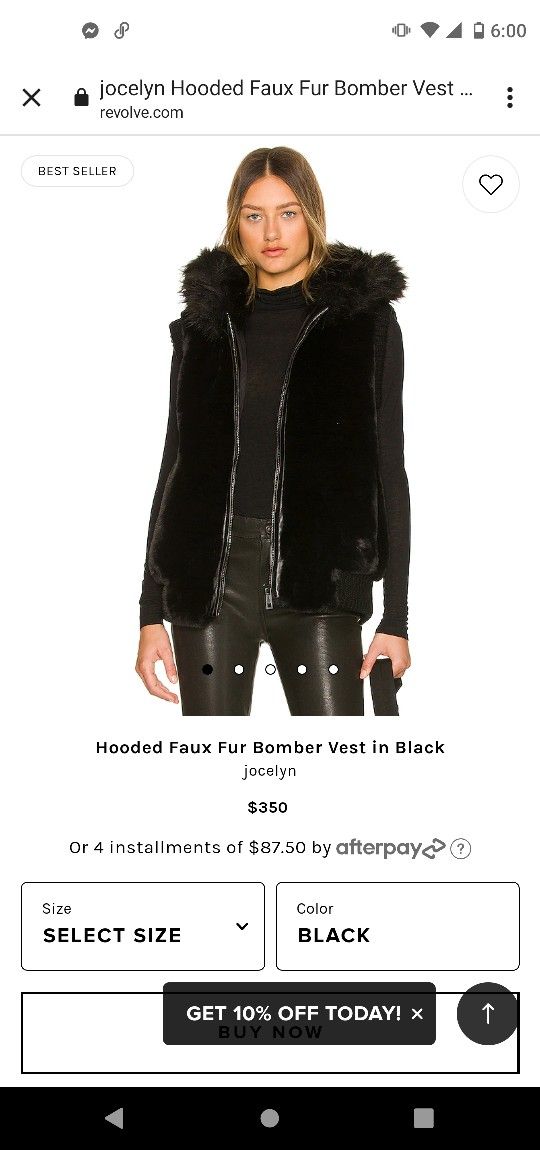 Jocelyn Hooded Faux Fur Bomber Vest in Black 295 for Sale in Ripon CA OfferUp