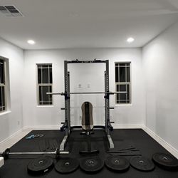 Home Gym Squat Rack and Weights