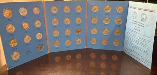 SILVER & clad QUARTER album set Washington Quarters - 90% Silver!  35 coins for $130. Great Collection; not gold, Morgan or Peace dollars