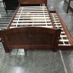 Twin Trundled Bed Frame Solid Wood New in the box
