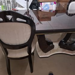 Dark MAHOGANY Italian Wood Dining Room Set