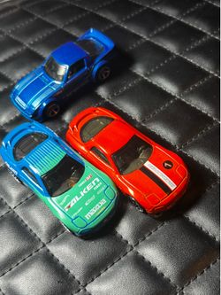 Mazda RX7 blue & orange toy cars #mazda #hotwheels #jdm lot of 3