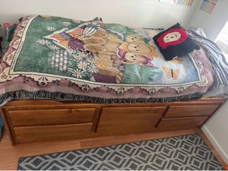Twin bed with drawers