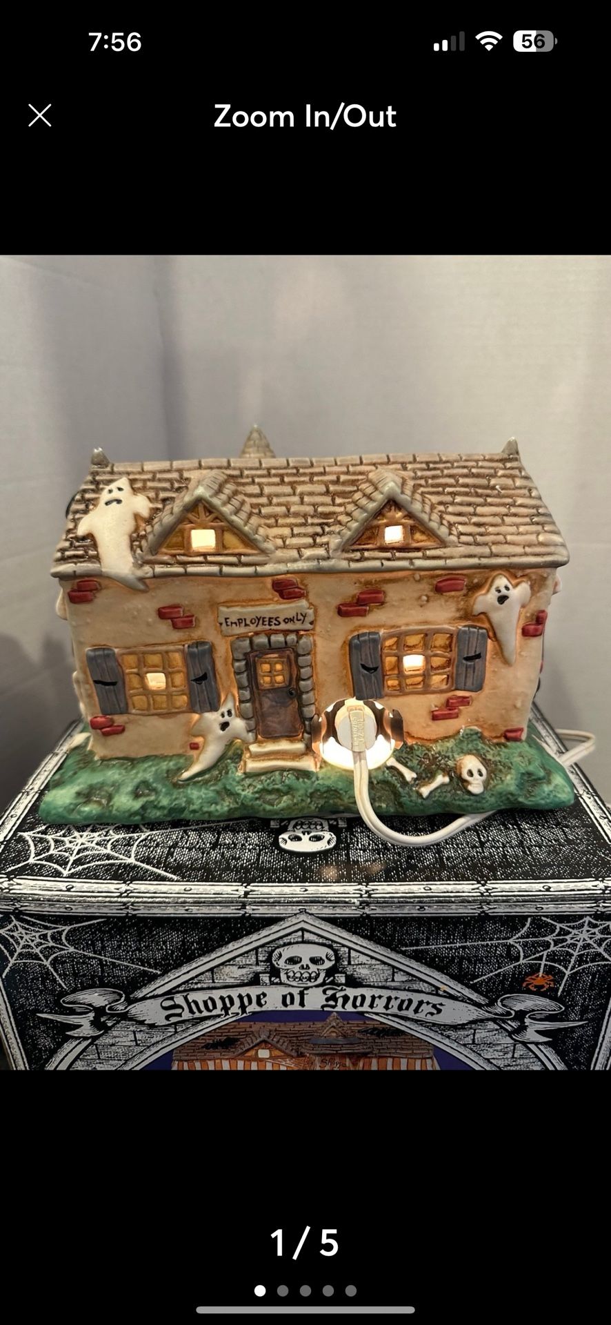 Lighted Halloween Creepy Hollow Village haunted hotel Haunted House Vintage