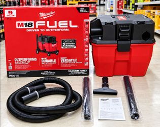 Milwaukee M18 FUEL 9-Gallon Wet/Dry Vacuum 0920-20 TOOL-ONLY/NO INCLUYE BATERIA