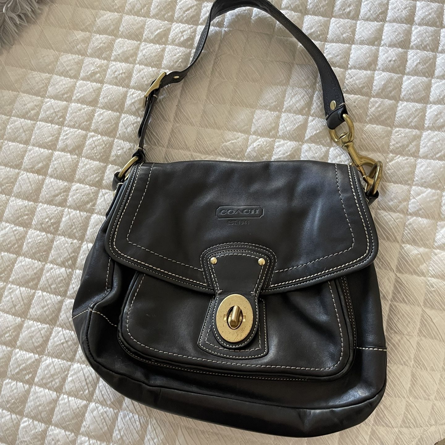 COACH Legacy Ali F12854 Vintage Black Leather Purse 65th 