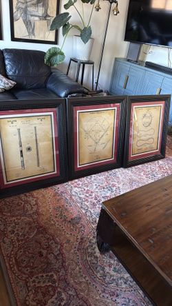 Set of 3 Framed Vintage Baseball Patent Prints