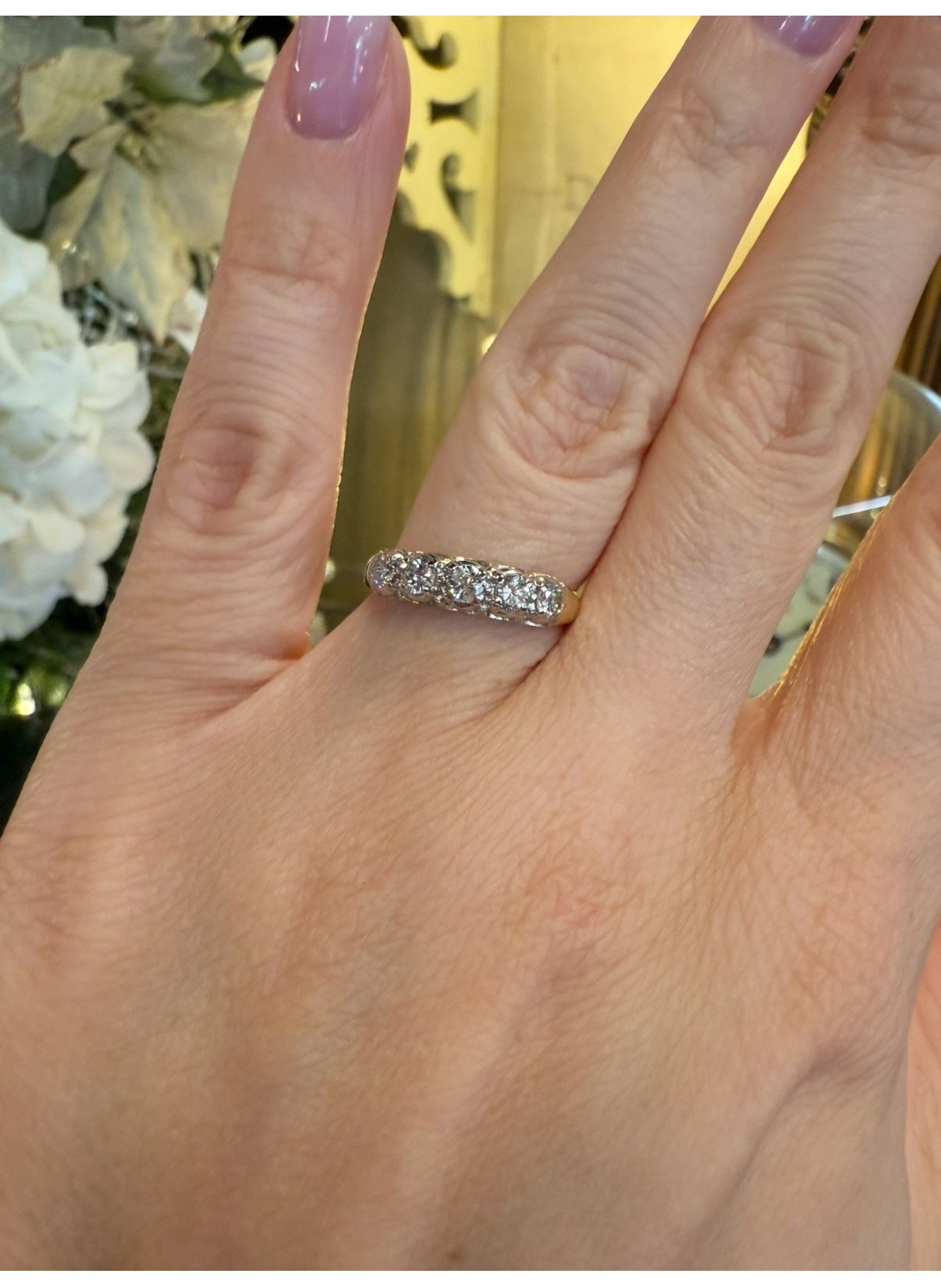 14K Gold Natural Diamonds Ring Band