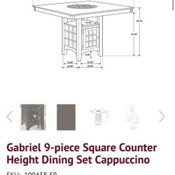 Counter Height Dining Room, Table, And Chairs