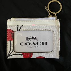coach cherry card holder