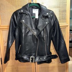 Black Women’s Faux Leather Jacket 
