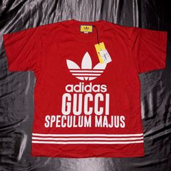 Red Gucci x Adidas Speculum Majus Shirt