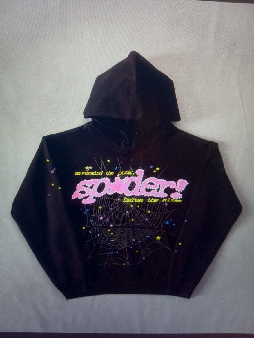 Sp5der Pink V2 Hoodie Black