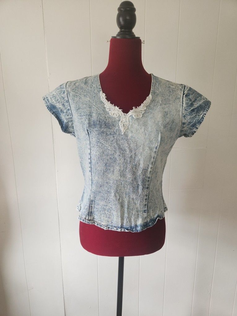 Vintage Denim Top Size Medium