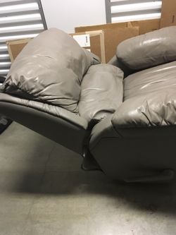 Grey leather La-Z-Boy