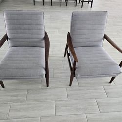 Leith Grey Fabric  Accent Chair $400  For Both.