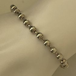 Silpada Sterling Silver ~5mm Beaded Bracelet 7"